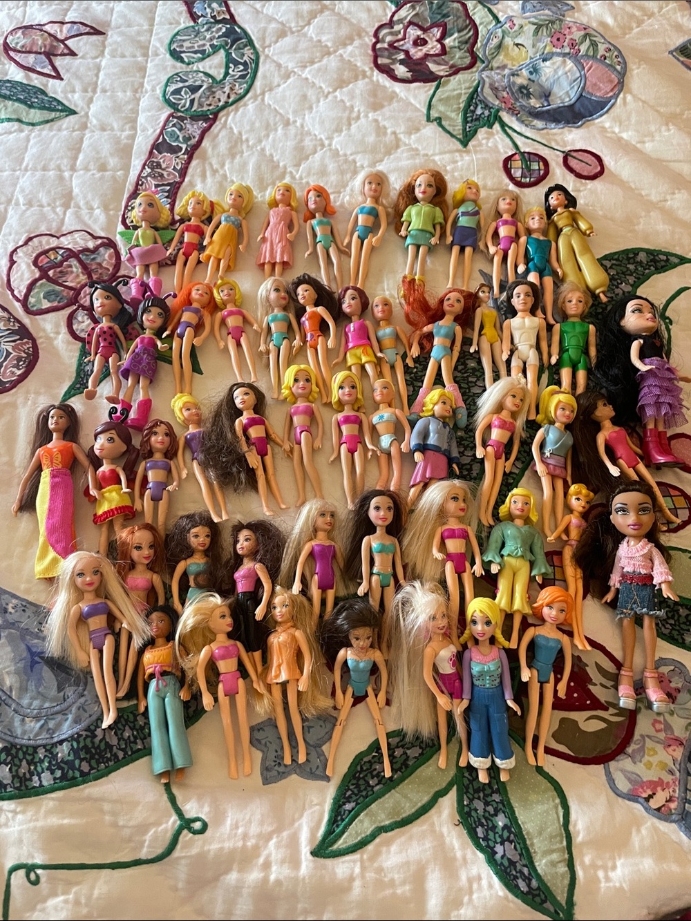 Doll Large Lot of 53 Polly Pocket Plus Other Small Sized Dolls